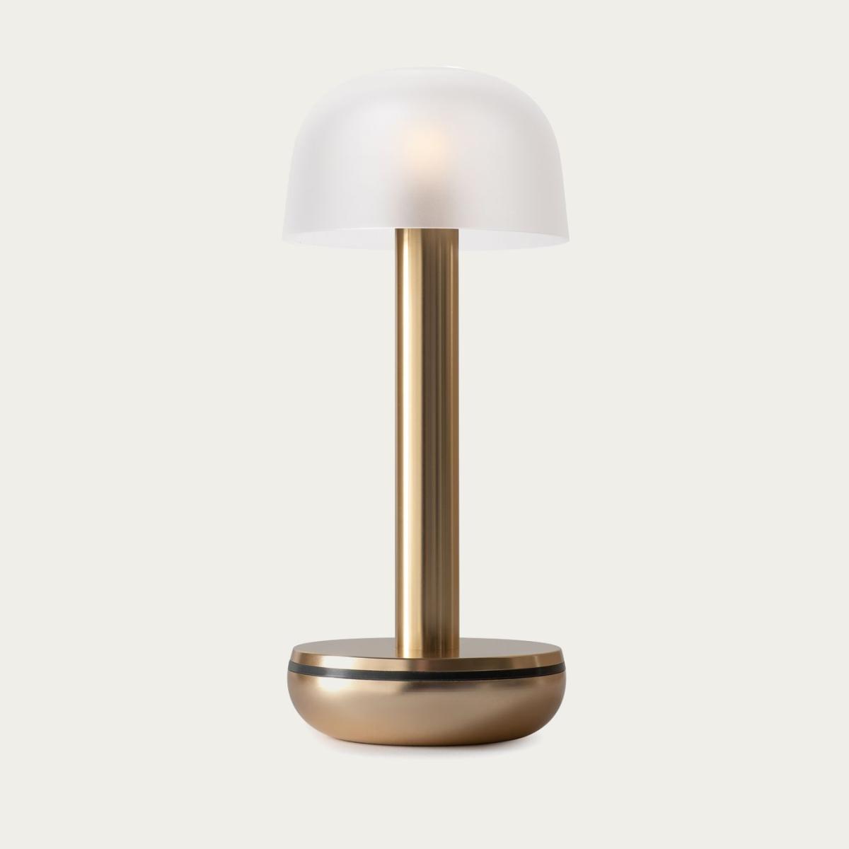 Gold Frosted Glass Two Table Light – image 1