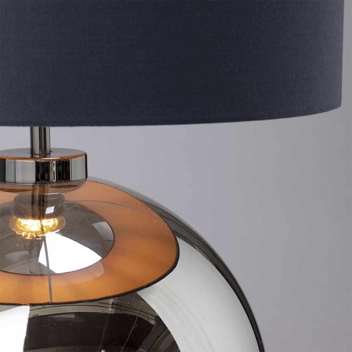 Metro Smoke Glass Sphere Table Lamp, Black Nickel and Dark Grey – image 5