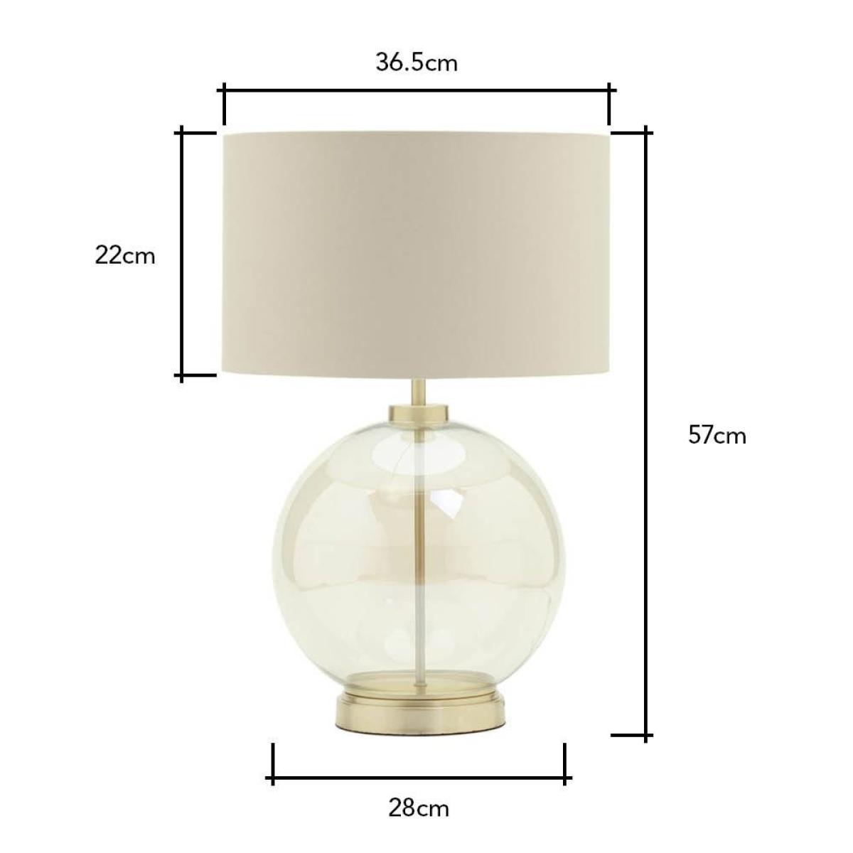Metro Clear Glass Sphere Table Lamp, Satin Brass and Champagne – image 8