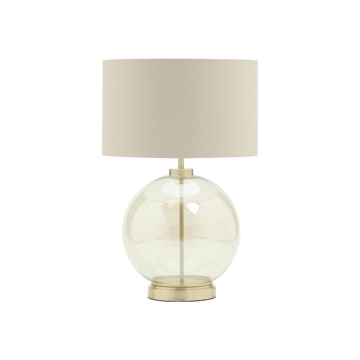 Metro Clear Glass Sphere Table Lamp, Satin Brass and Champagne – image 1