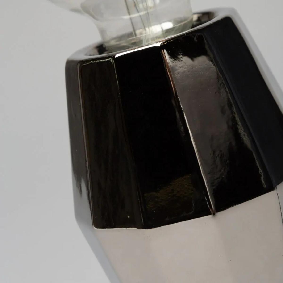 Elm Geometric Base Table Lamp, Silver – image 5