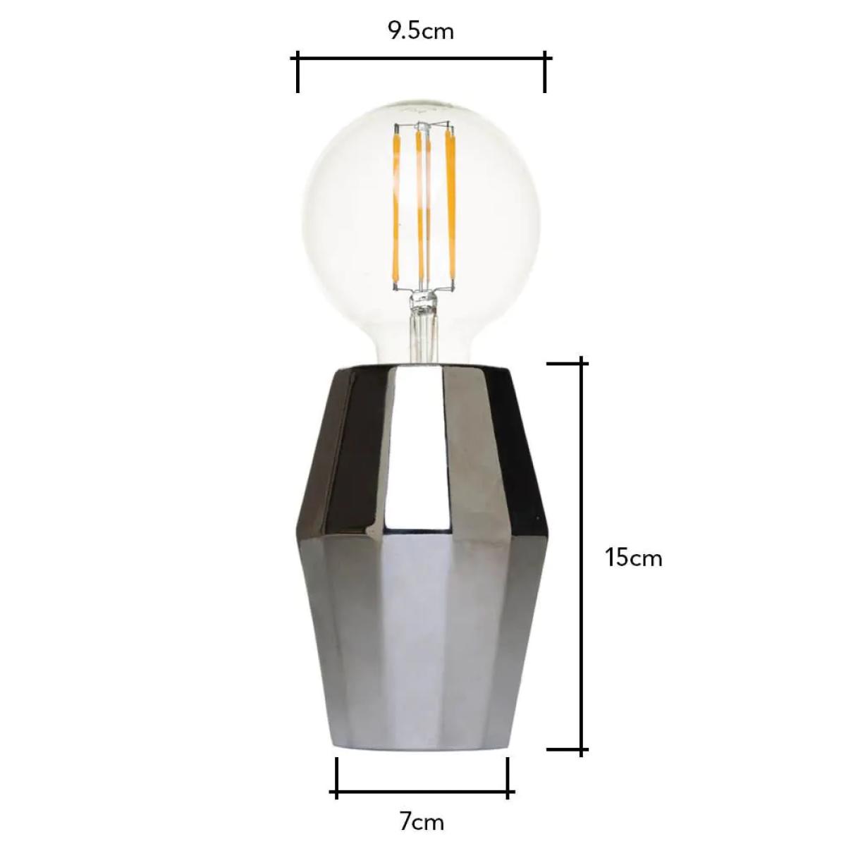 Elm Geometric Base Table Lamp, Silver – image 6