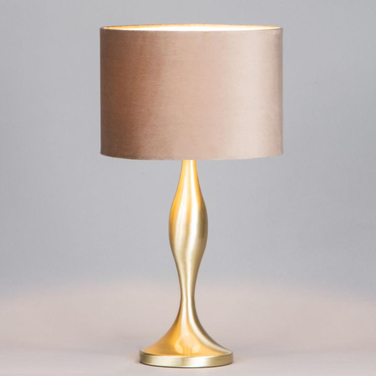 Calais Spun Metal Lamp with Champagne Shade, Antique Brass – image 3