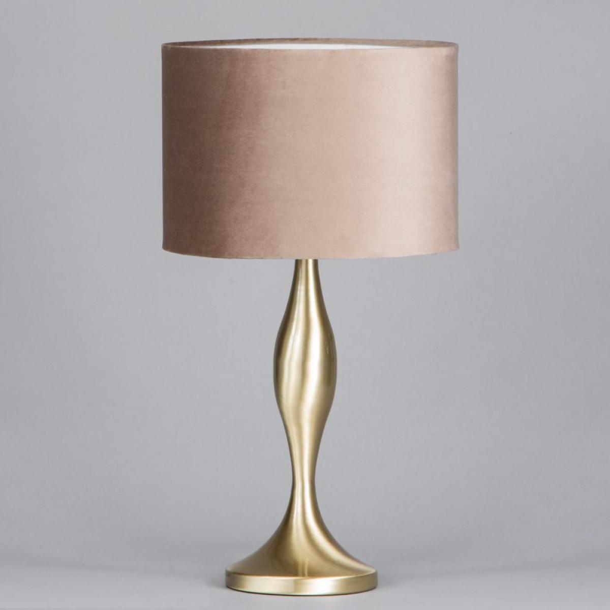 Calais Spun Metal Lamp with Champagne Shade, Antique Brass – image 4