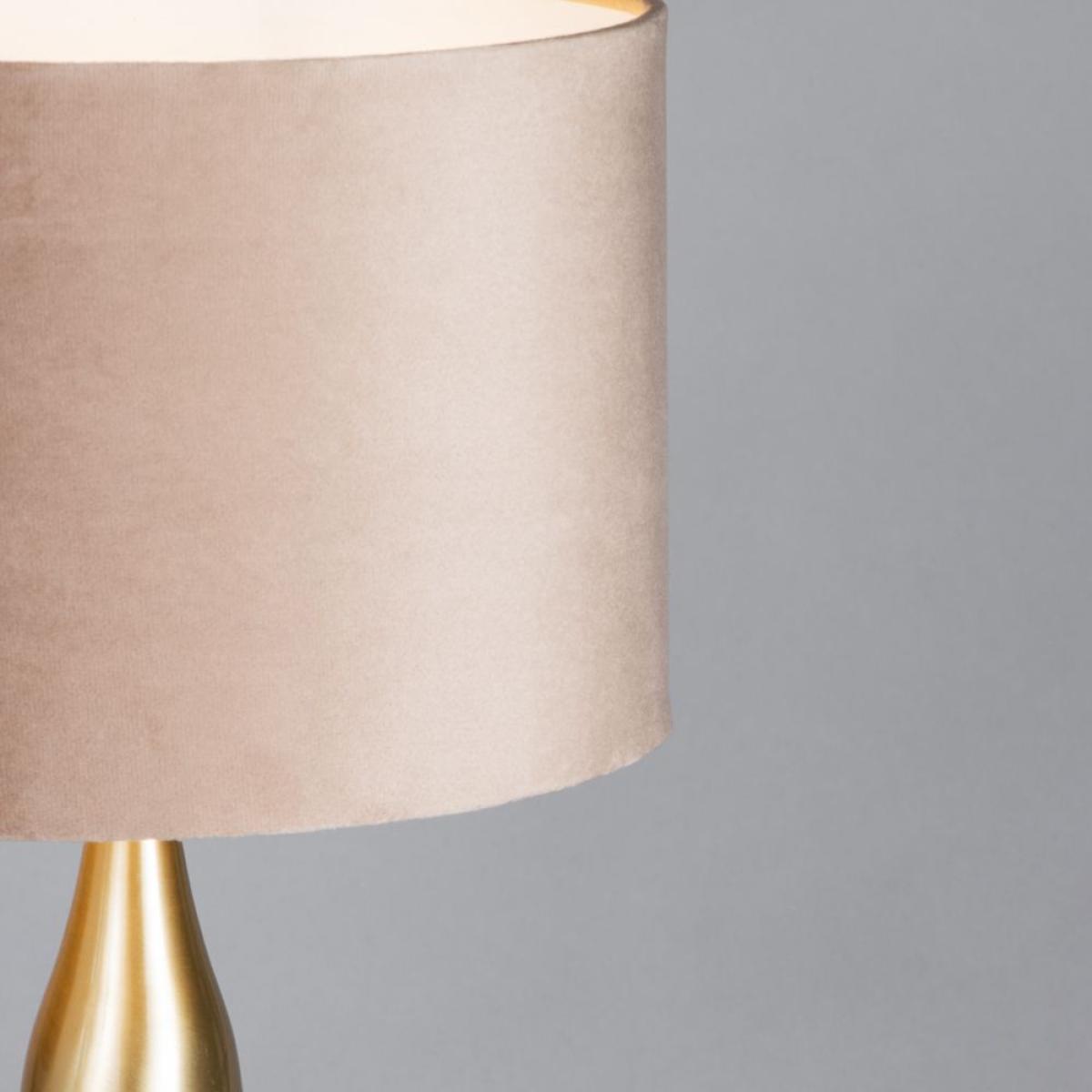 Calais Spun Metal Lamp with Champagne Shade, Antique Brass – image 6