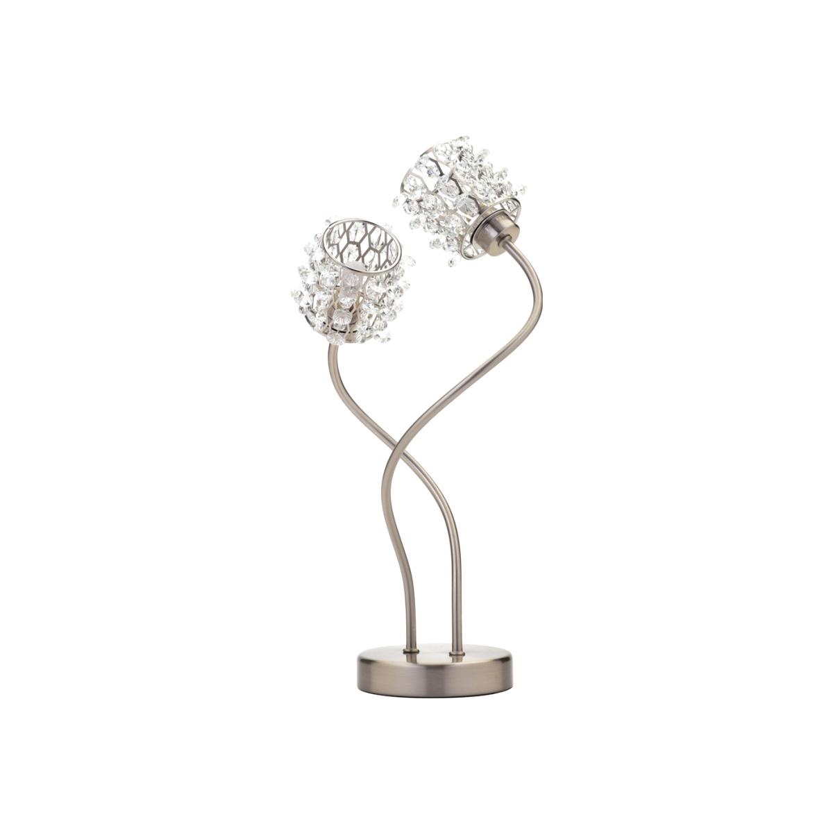 Julianne Crystal Cylinder Table Lamp, Satin Nickel