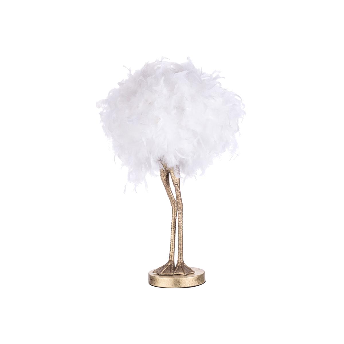 Ada Ostrich Legs Table Lamp, White and Gold – image 1
