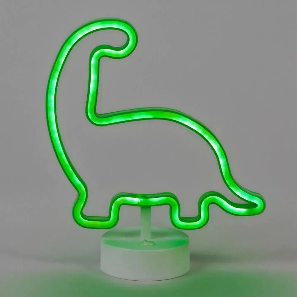 Glow Dinosaur Neon Table Lamp, Green – image 3