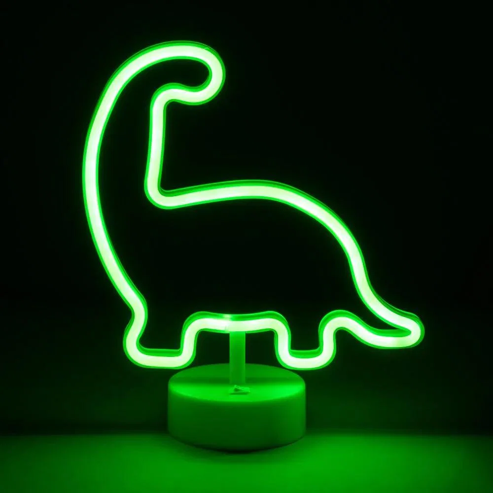Glow Dinosaur Neon Table Lamp, Green – image 5