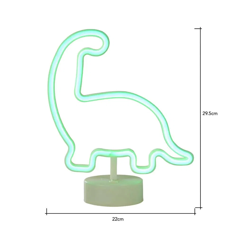 Glow Dinosaur Neon Table Lamp, Green – image 6