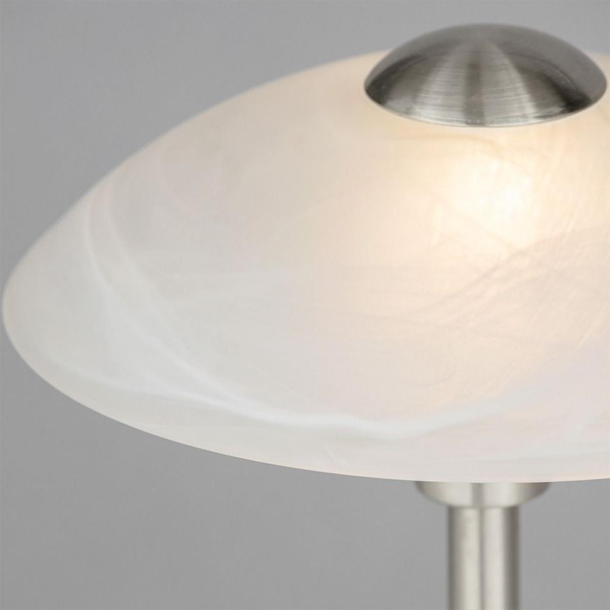 Archie Touch Lamp, Satin Nickel and Alabaster – image 5