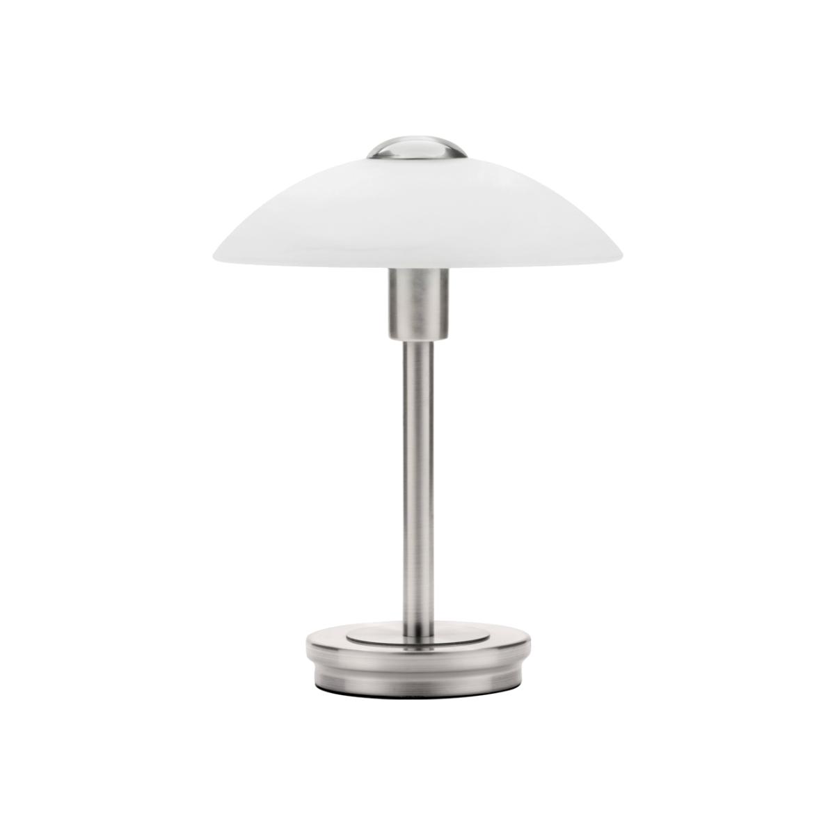 Archie Touch Lamp, Satin Nickel and Alabaster – image 1