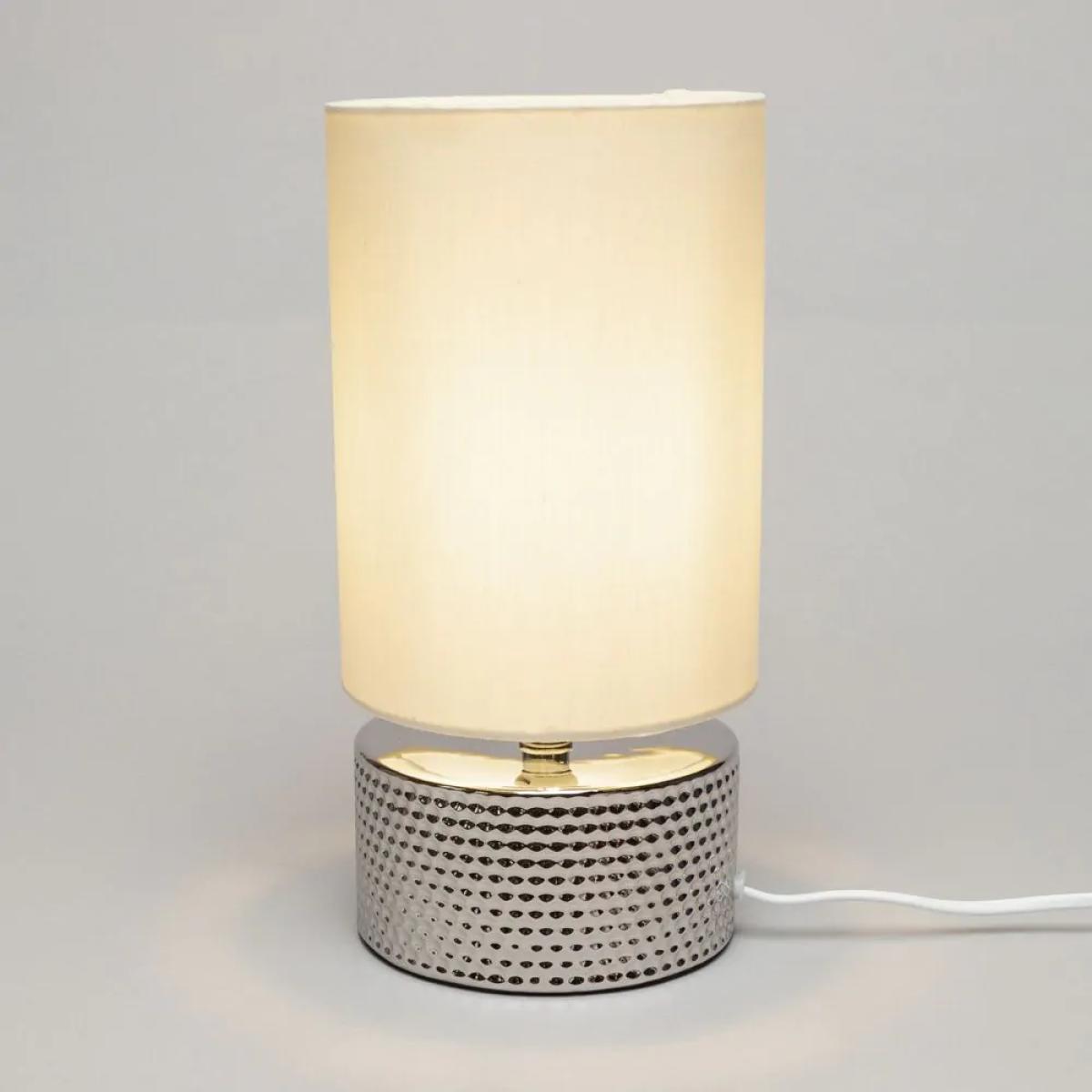 2 Pack of Rowan Embossed Table Lamps with Shade, Silver – image 3