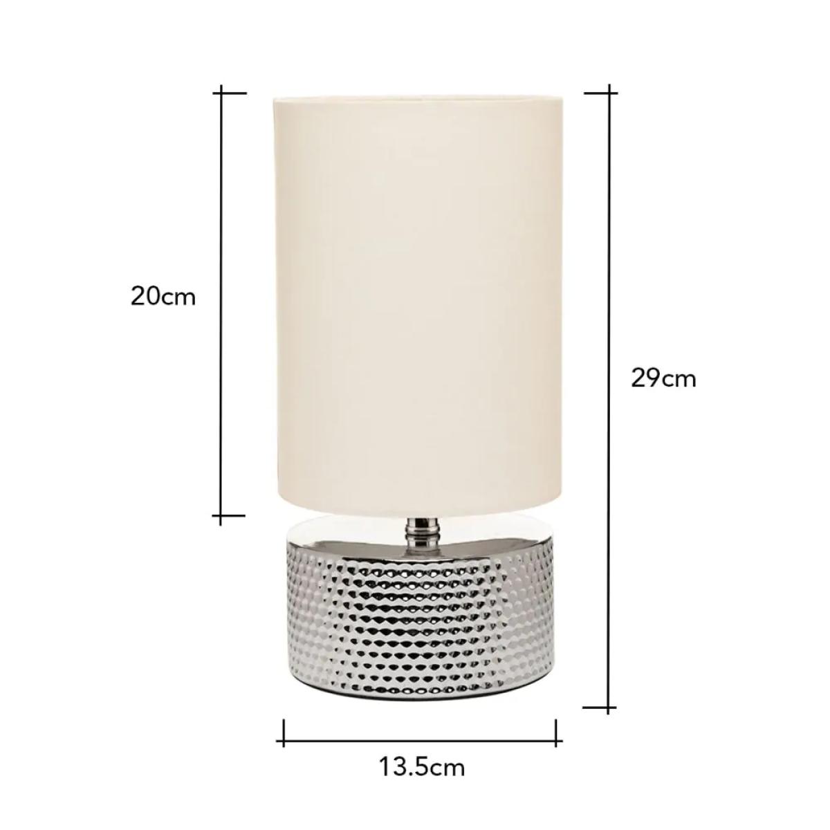 2 Pack of Rowan Embossed Table Lamps with Shade, Silver – image 7