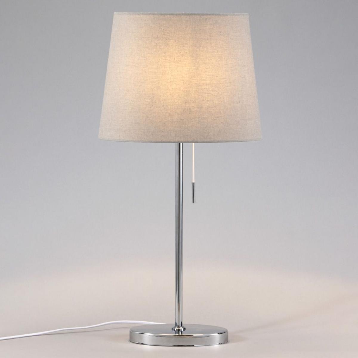Bryant Oval Table Lamp with Grey Shade, Chrome – image 3