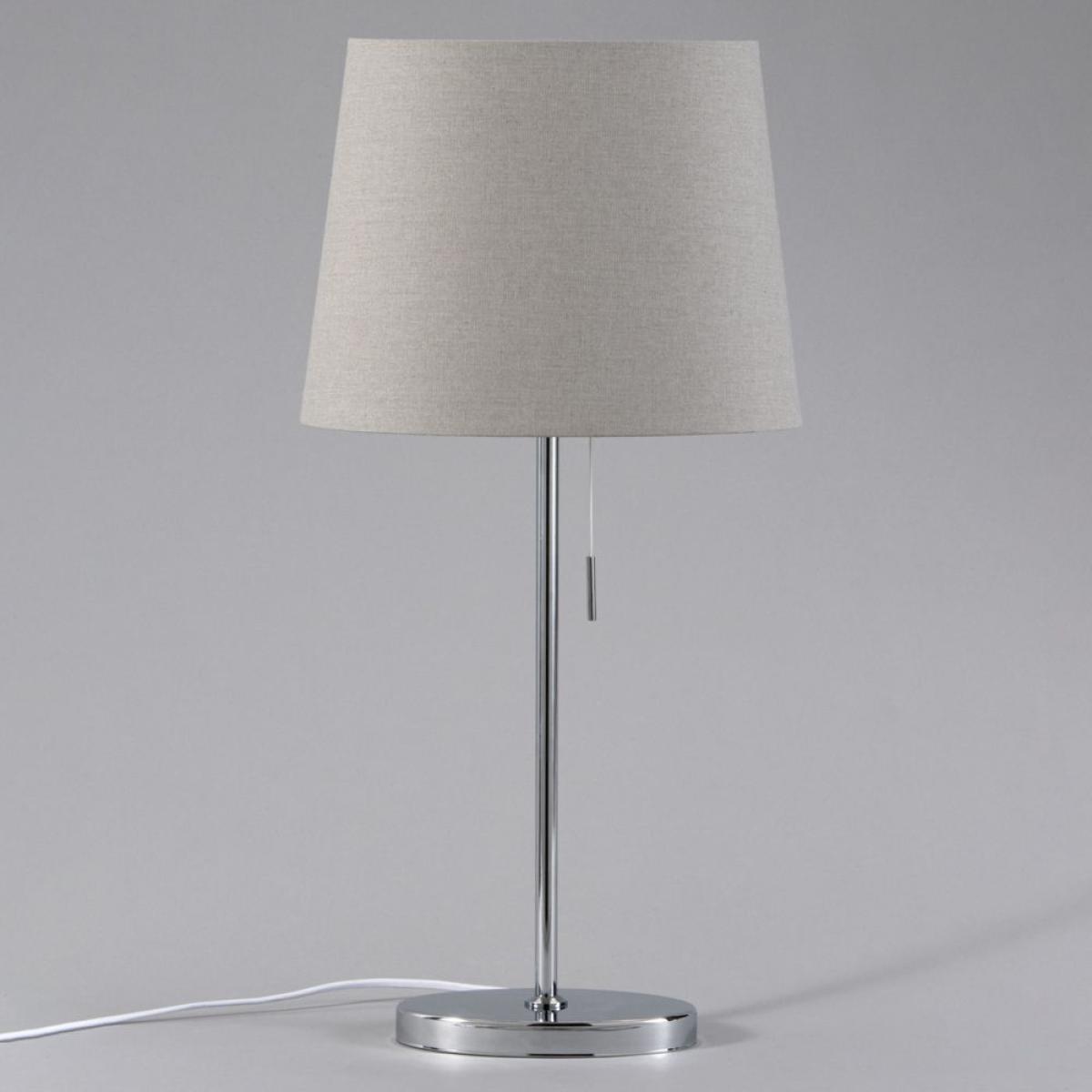 Bryant Oval Table Lamp with Grey Shade, Chrome – image 4