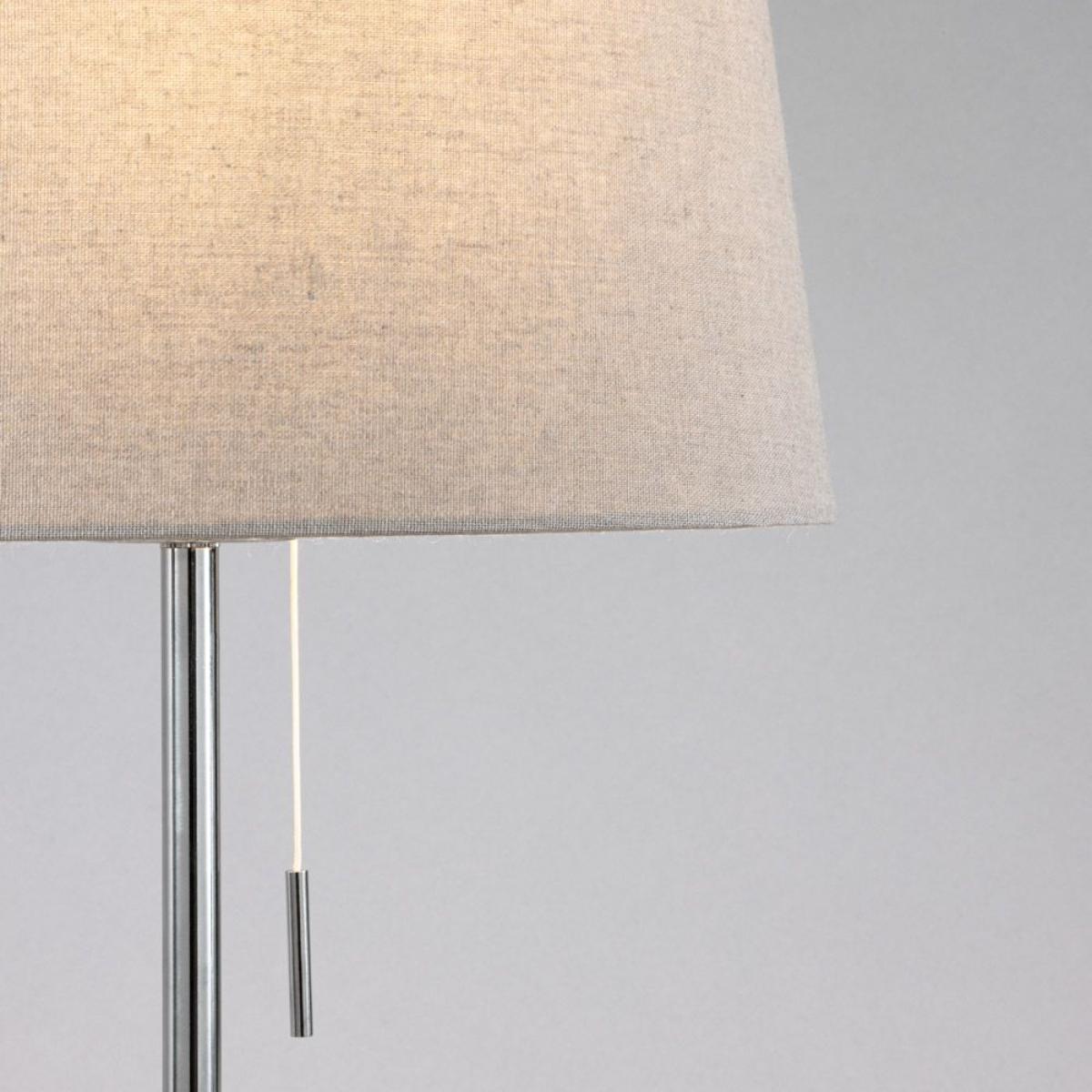 Bryant Oval Table Lamp with Grey Shade, Chrome – image 5