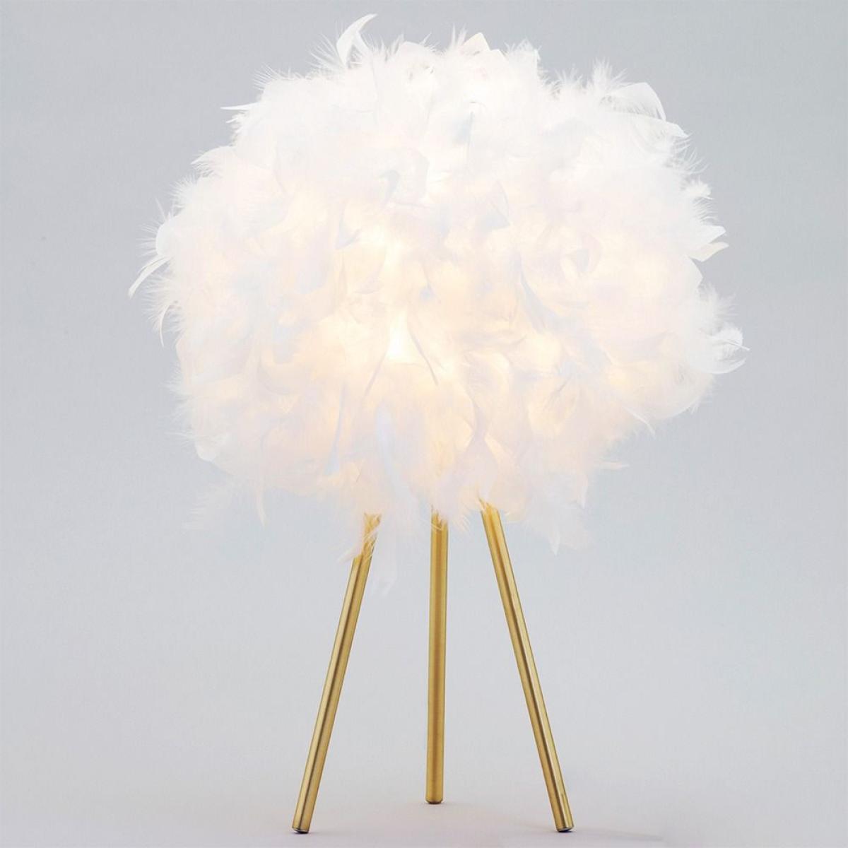 Plume Feather Tripod Table Lamp, Brass – image 3