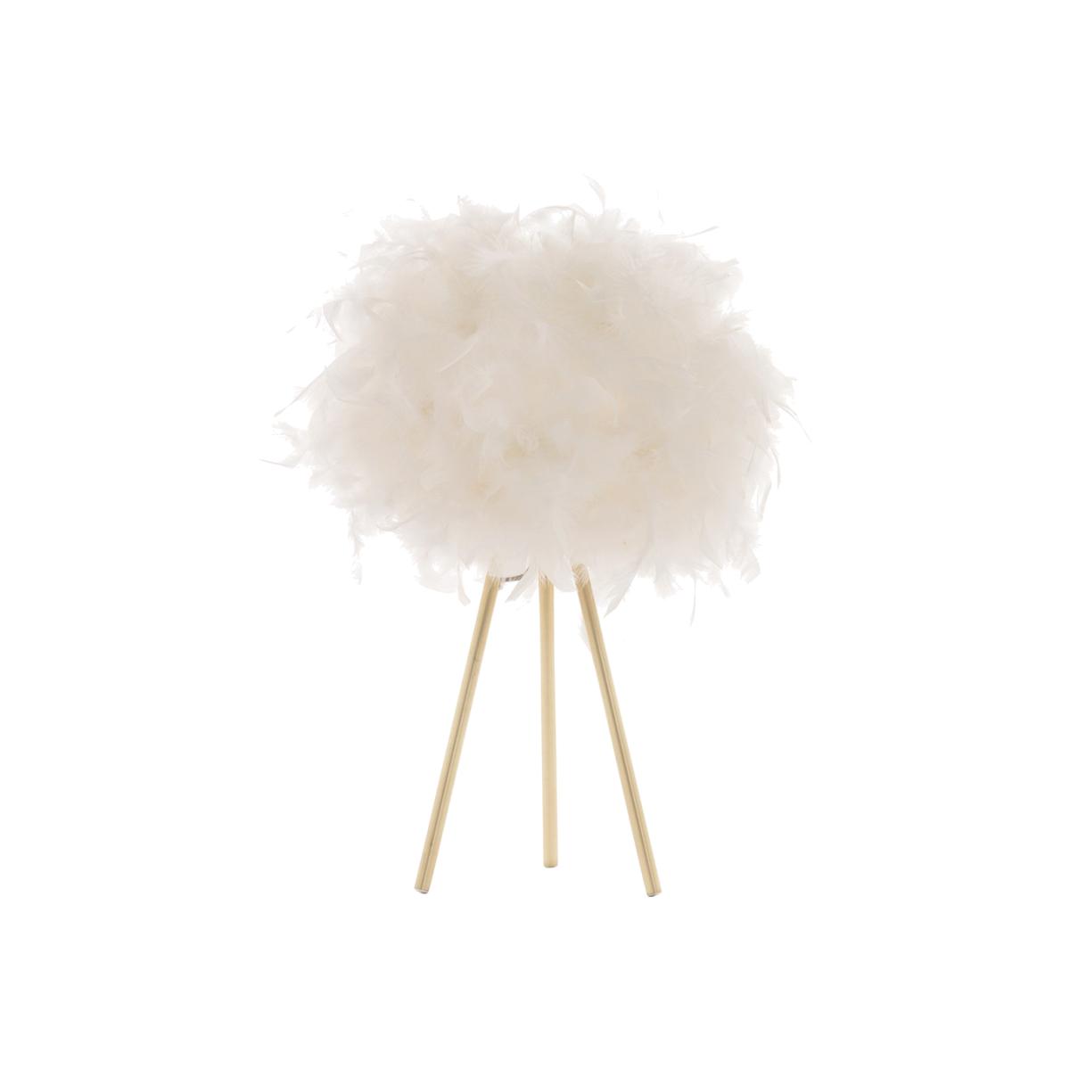 Plume Feather Tripod Table Lamp, Brass – image 1
