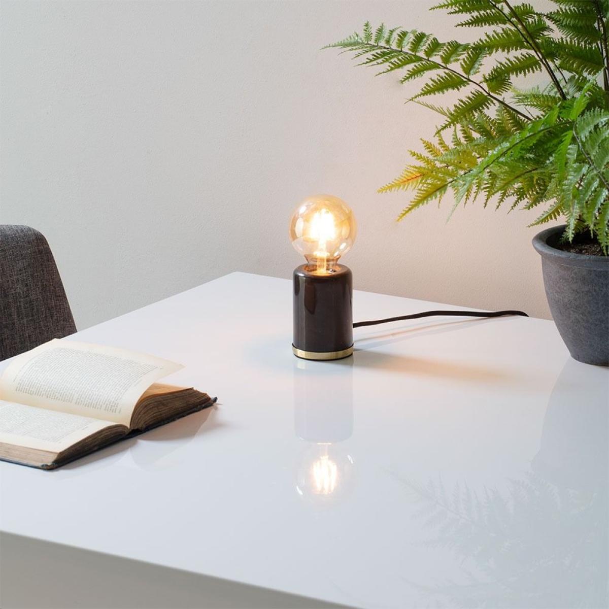 Romano Marble E27 Vessel Table Lamp with 80mm Bulb, Black – image 2