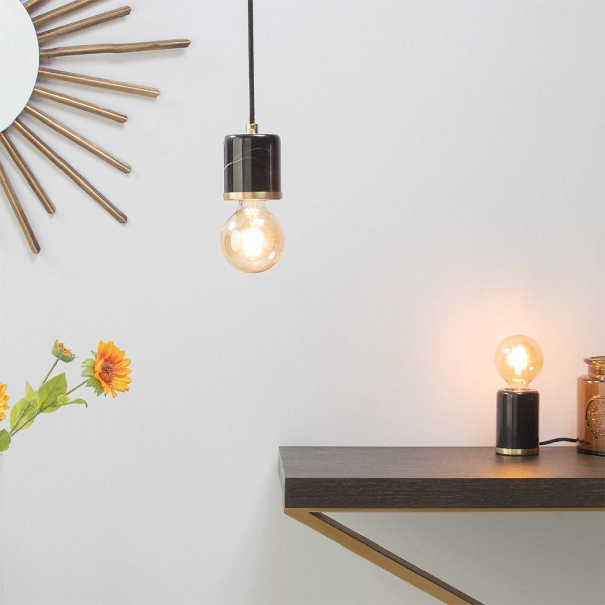 Romano Marble E27 Vessel Table Lamp with 80mm Bulb, Black – image 6