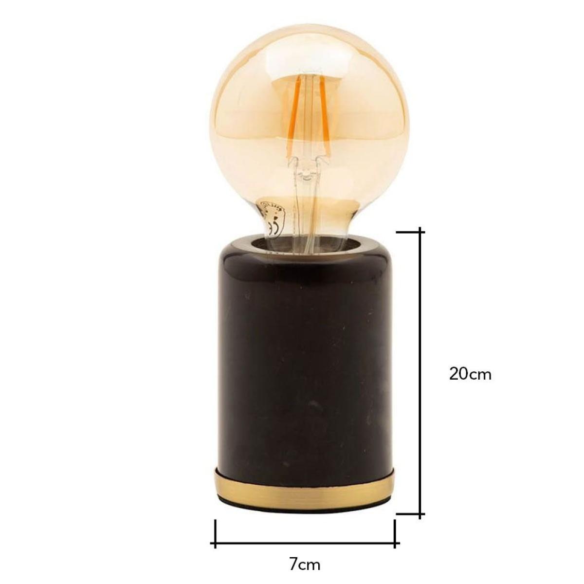 Romano Marble E27 Vessel Table Lamp with 80mm Bulb, Black – image 7