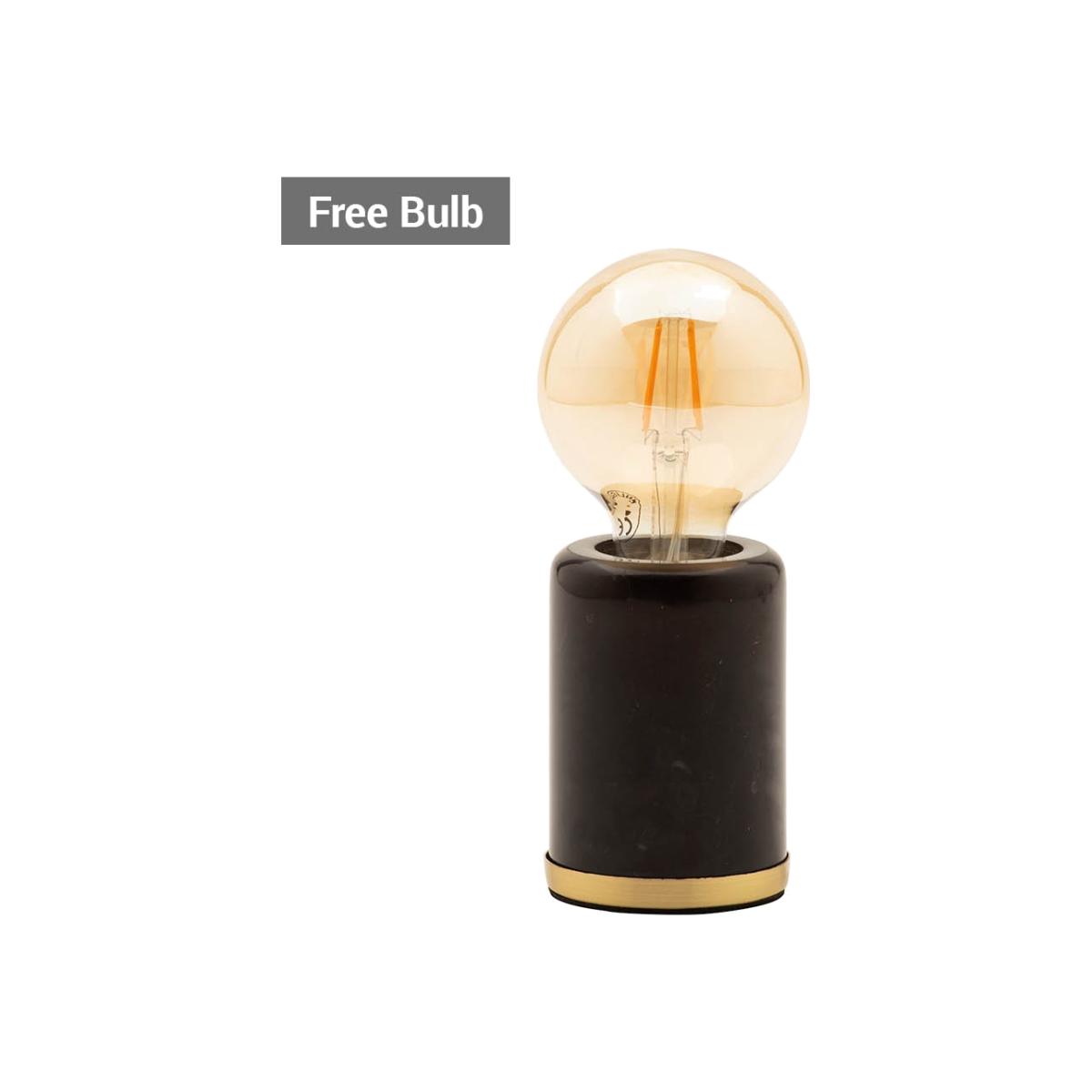 Romano Marble E27 Vessel Table Lamp with 80mm Bulb, Black – image 1