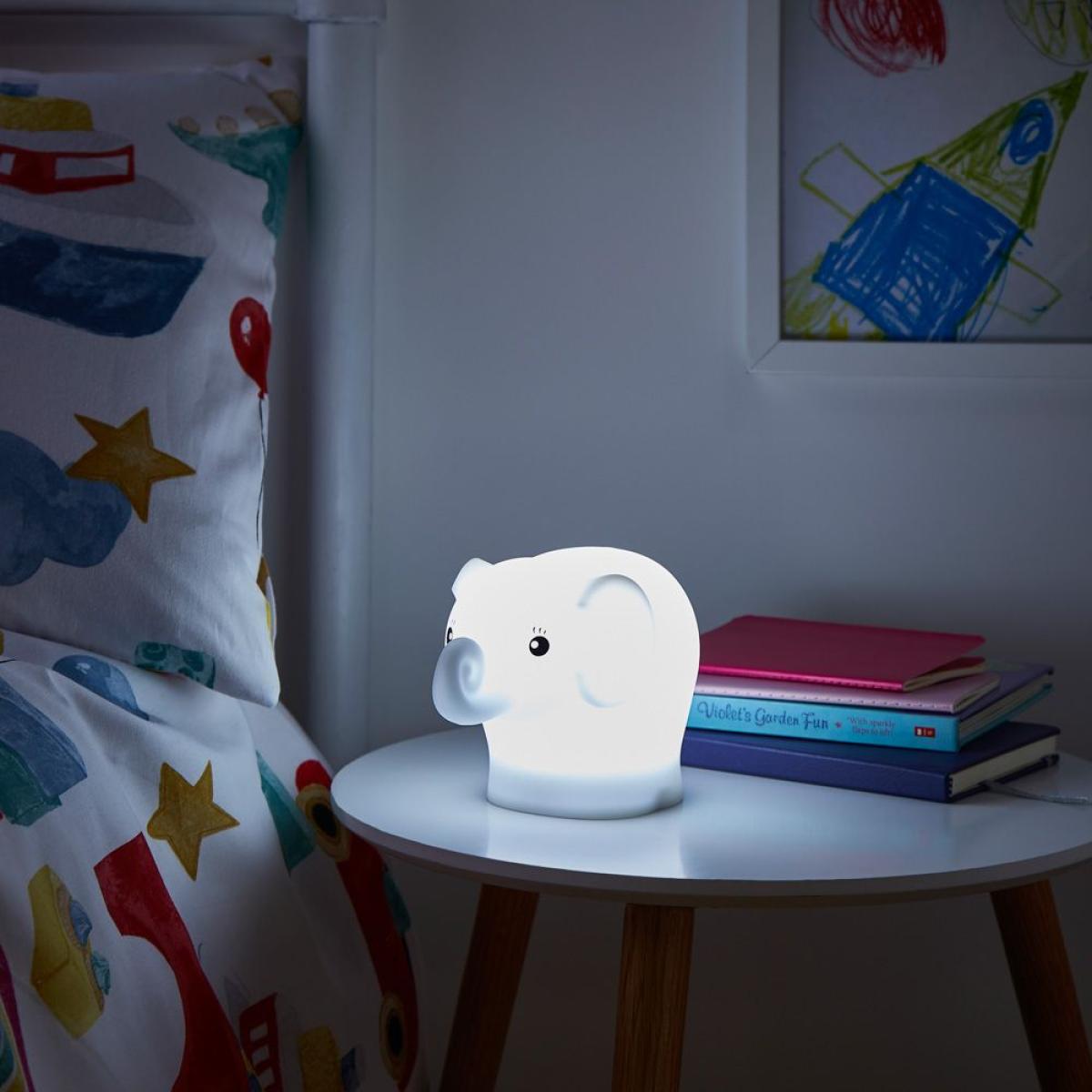 Glow Elephant Colour Changing Night Light, White – image 5