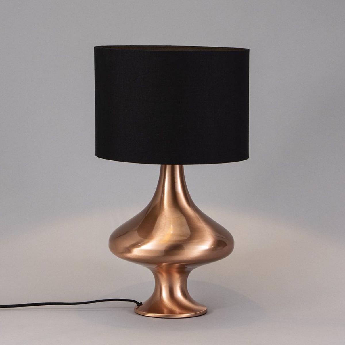 Caen Spun Table Lamp with Black Shade, Copper – image 3