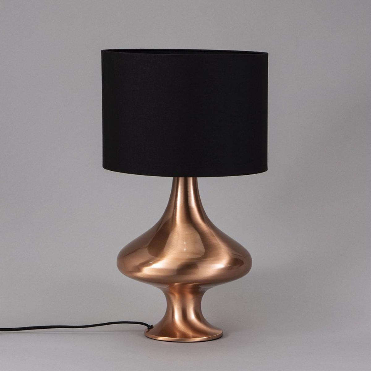 Caen Spun Table Lamp with Black Shade, Copper – image 4
