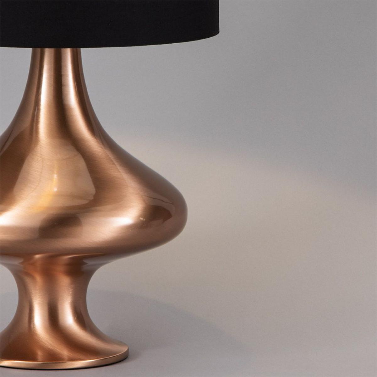 Caen Spun Table Lamp with Black Shade, Copper – image 5