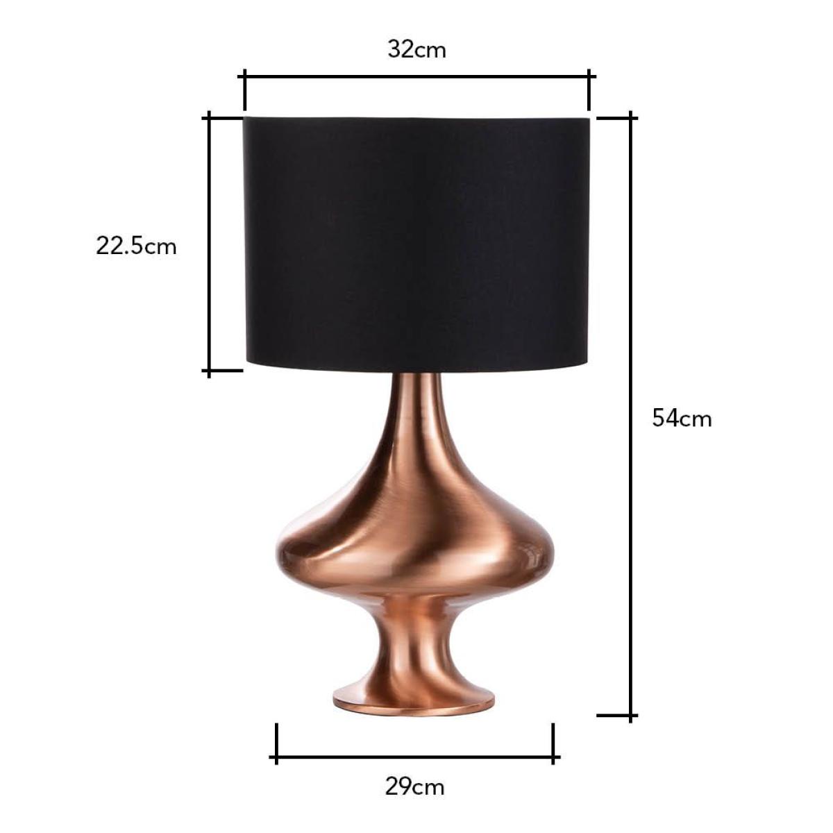 Caen Spun Table Lamp with Black Shade, Copper – image 6
