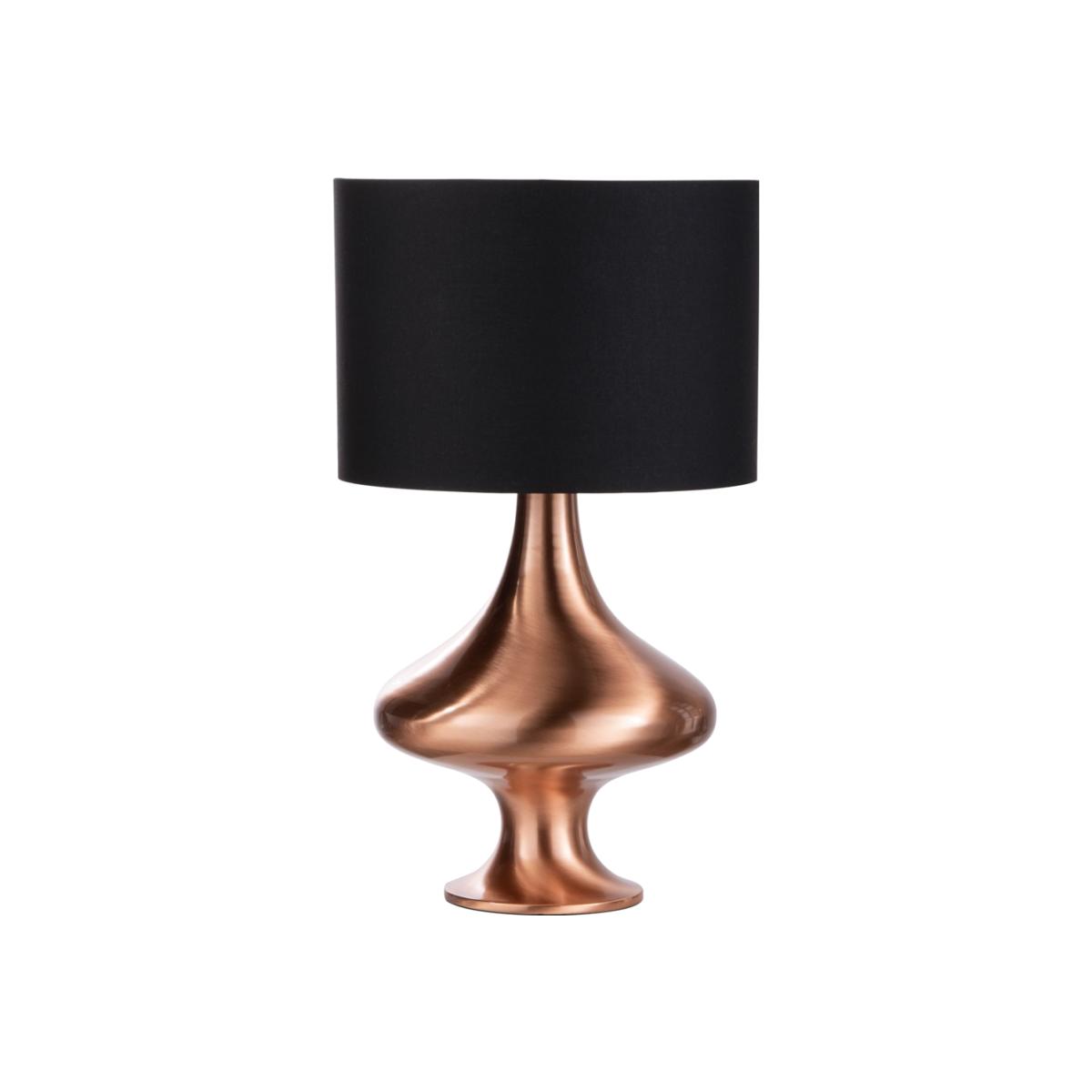 Caen Spun Table Lamp with Black Shade, Copper – image 1