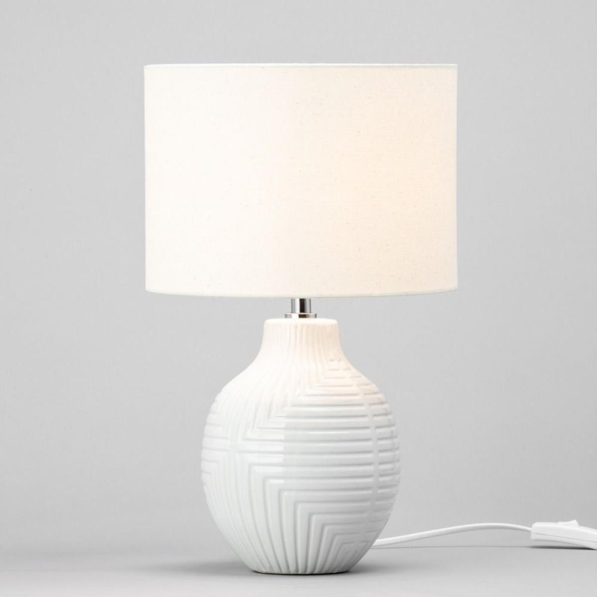Gus Embossed Ceramic Table Lamp, White – image 3