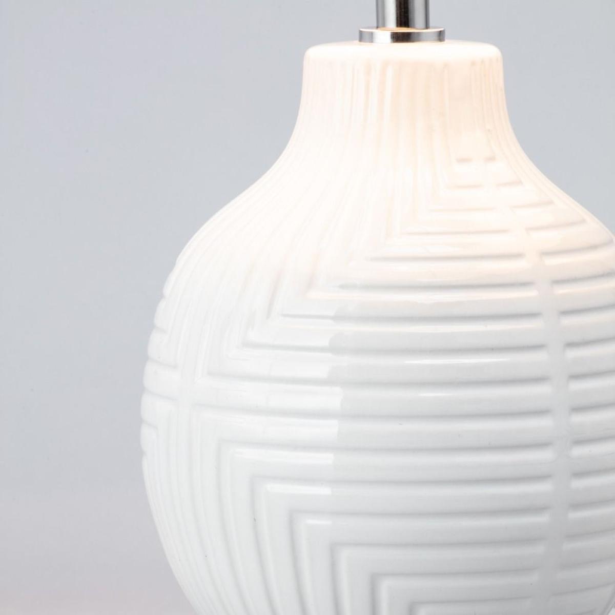 Gus Embossed Ceramic Table Lamp, White – image 5