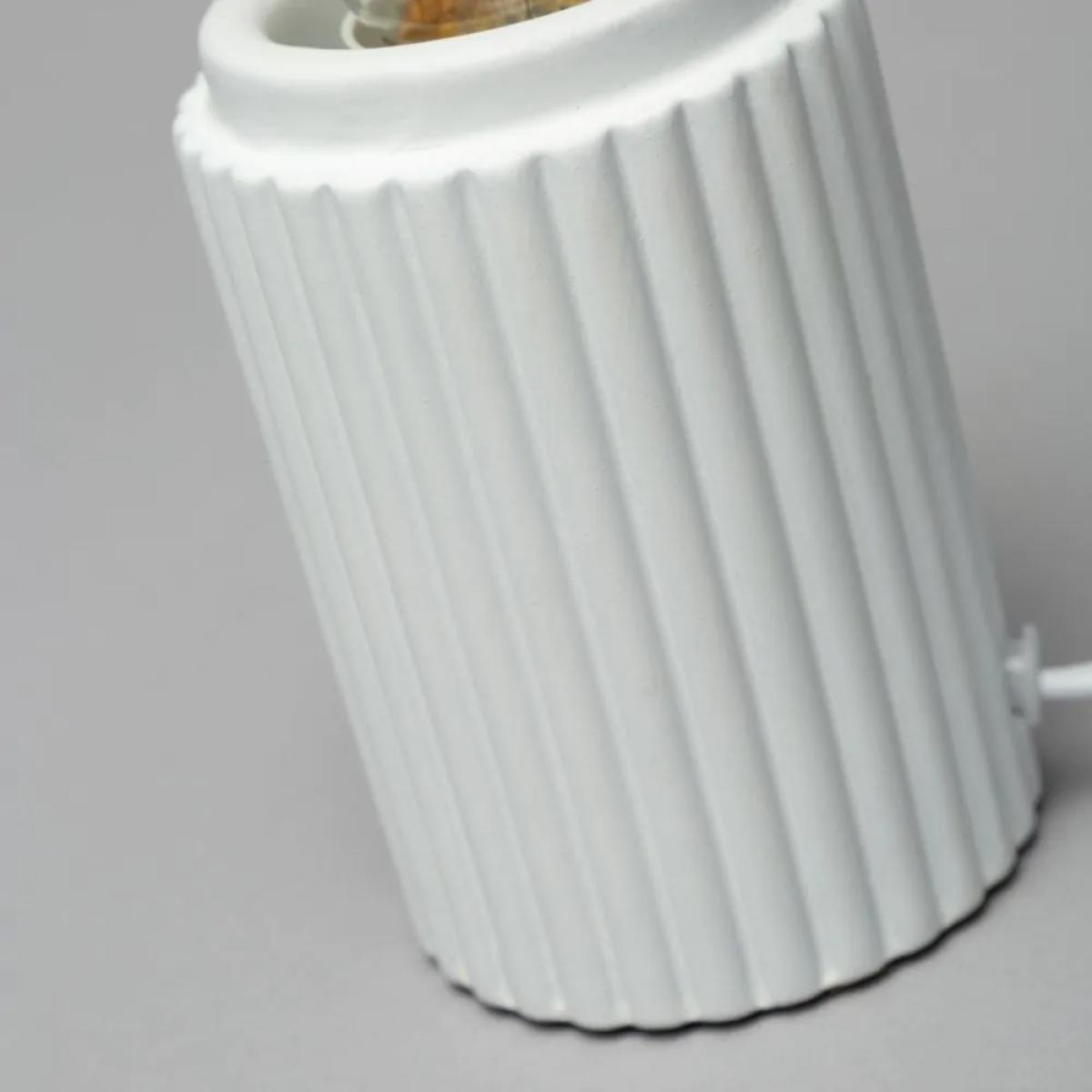 Fir Ribbed Base Table Lamp, White – image 5