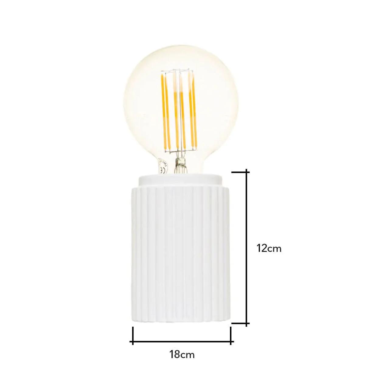 Fir Ribbed Base Table Lamp, White – image 6