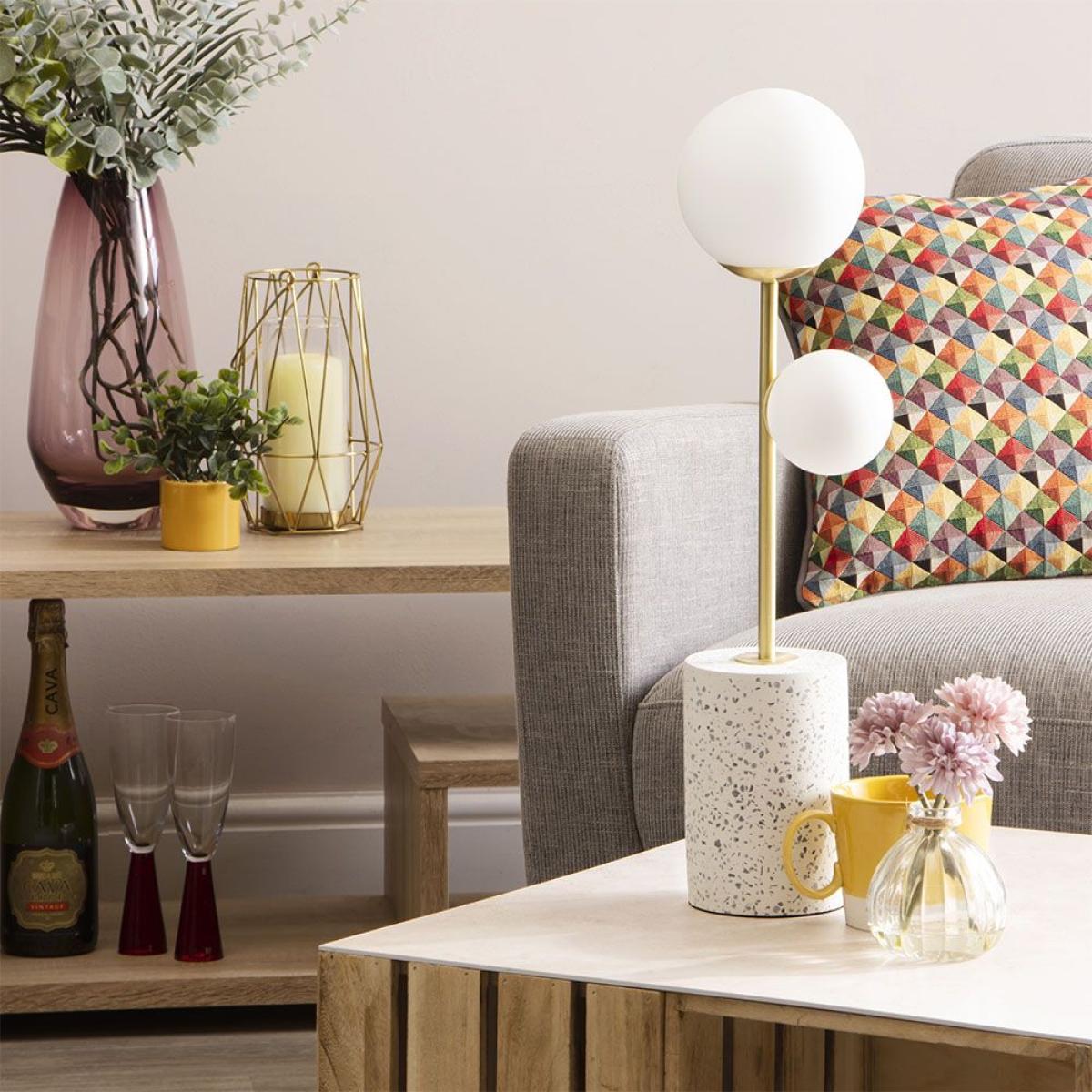 Forella Terrazzo Table Lamp, Brass – image 2