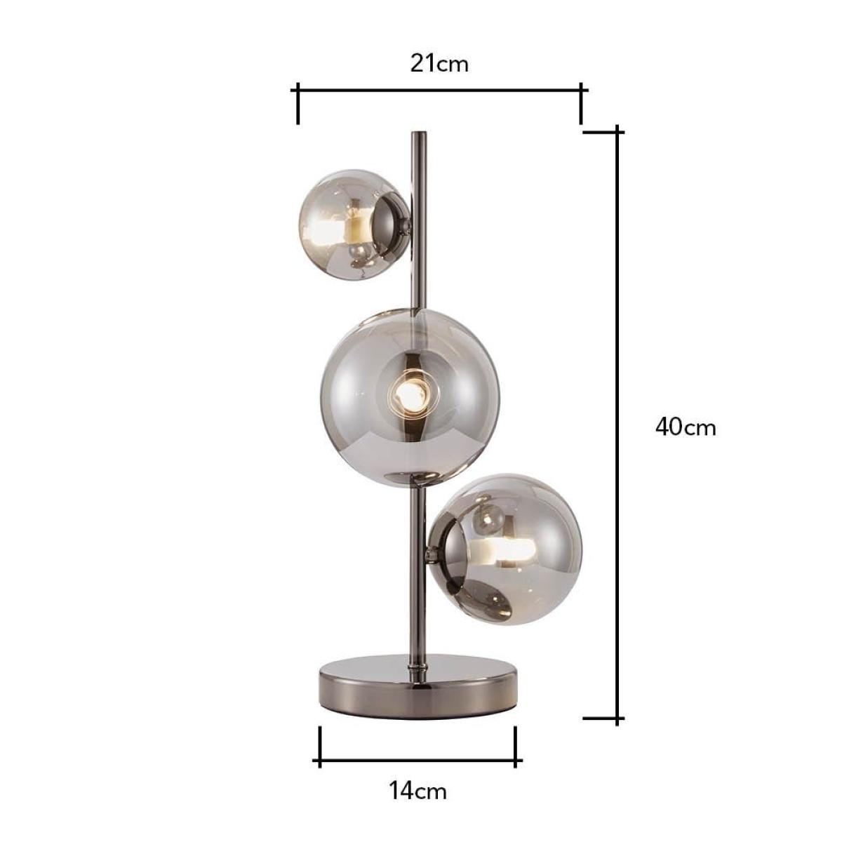 Halley 3 Ball Table Lamp, Smoke – image 7