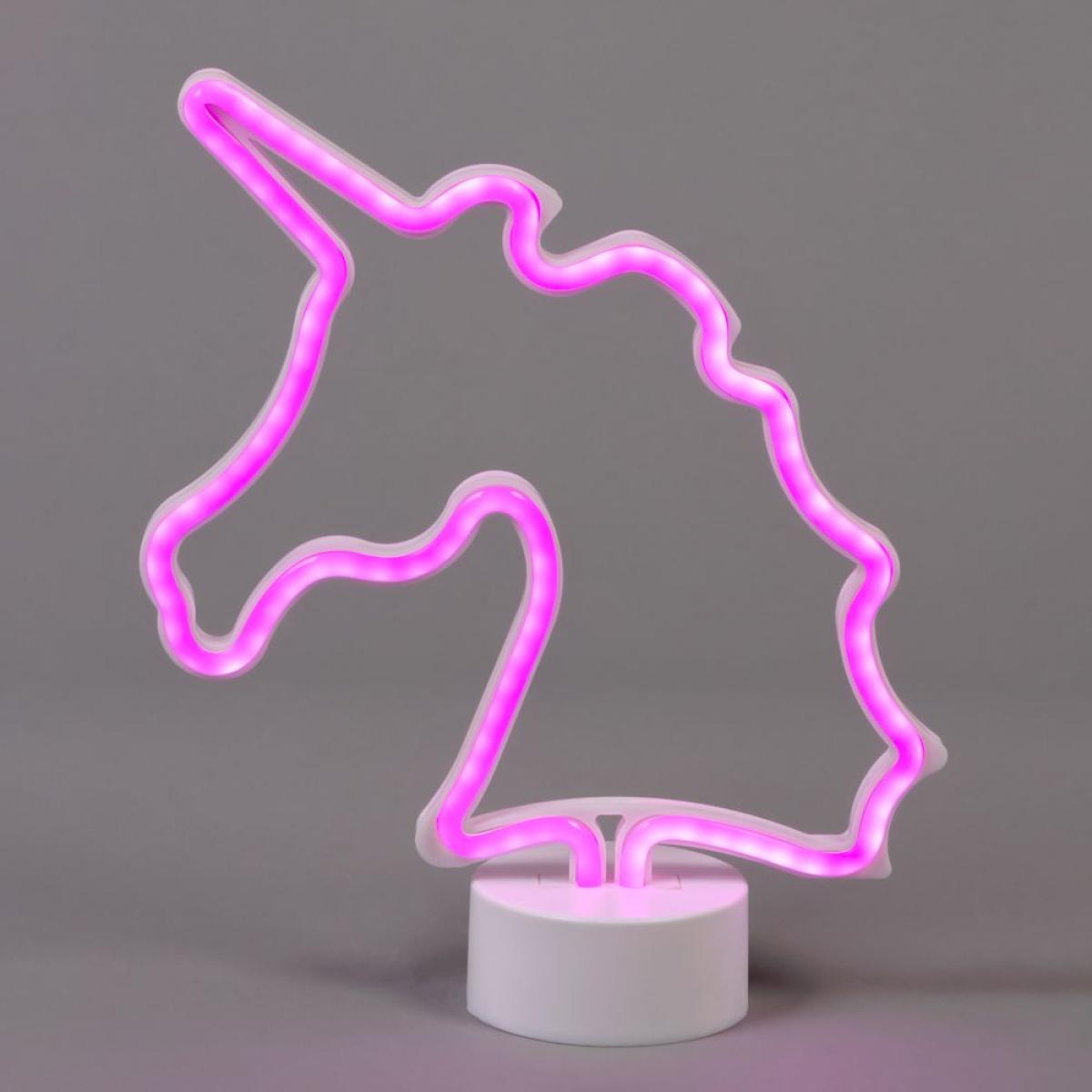 Glow Unicorn Neon Table Lamp, Pink – image 3