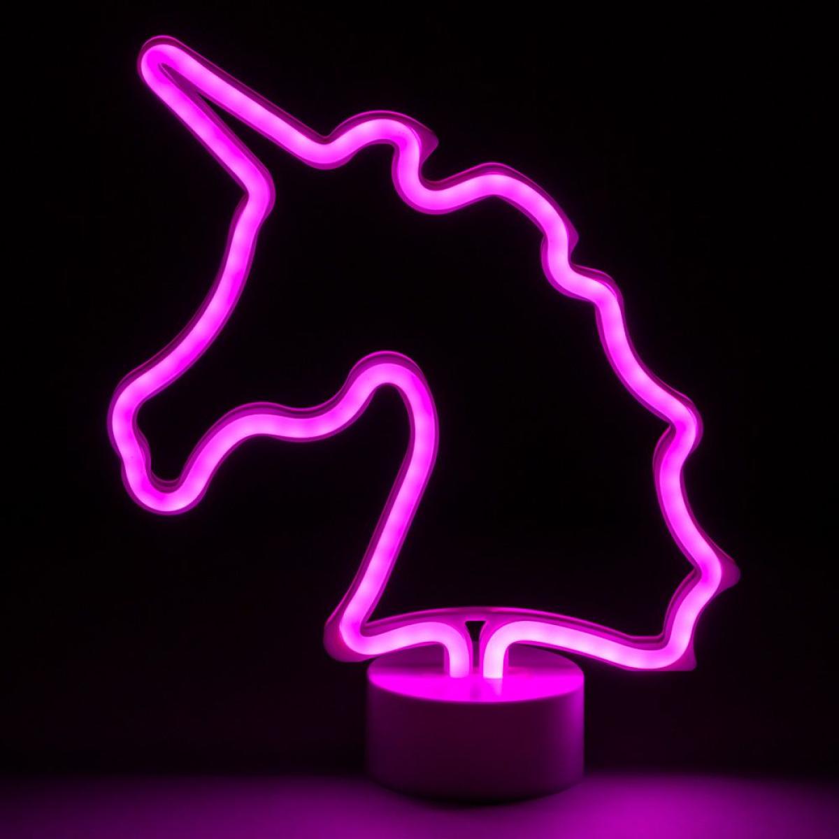 Glow Unicorn Neon Table Lamp, Pink – image 5