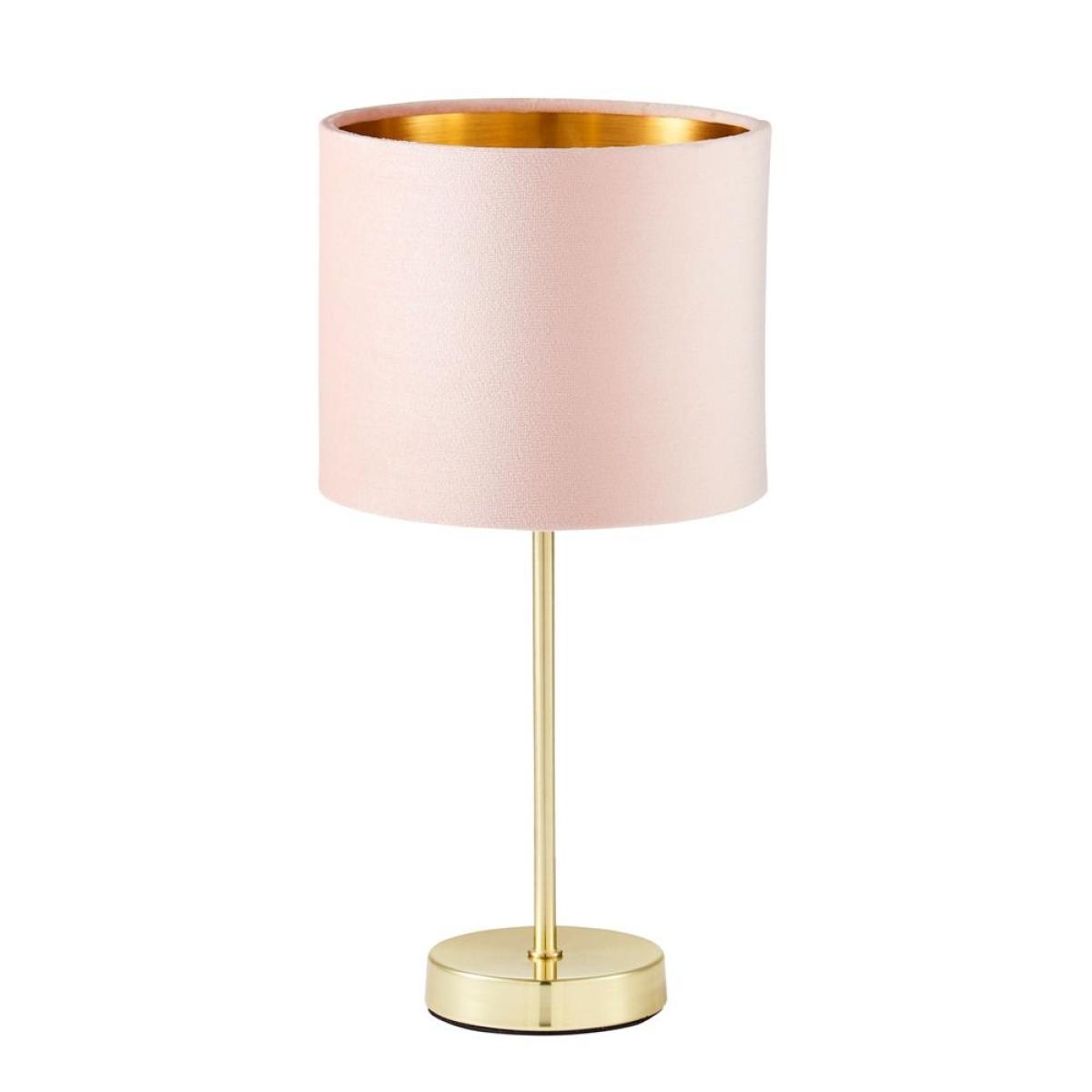 Velvet Table Lamp, Pink and Brass – image 7