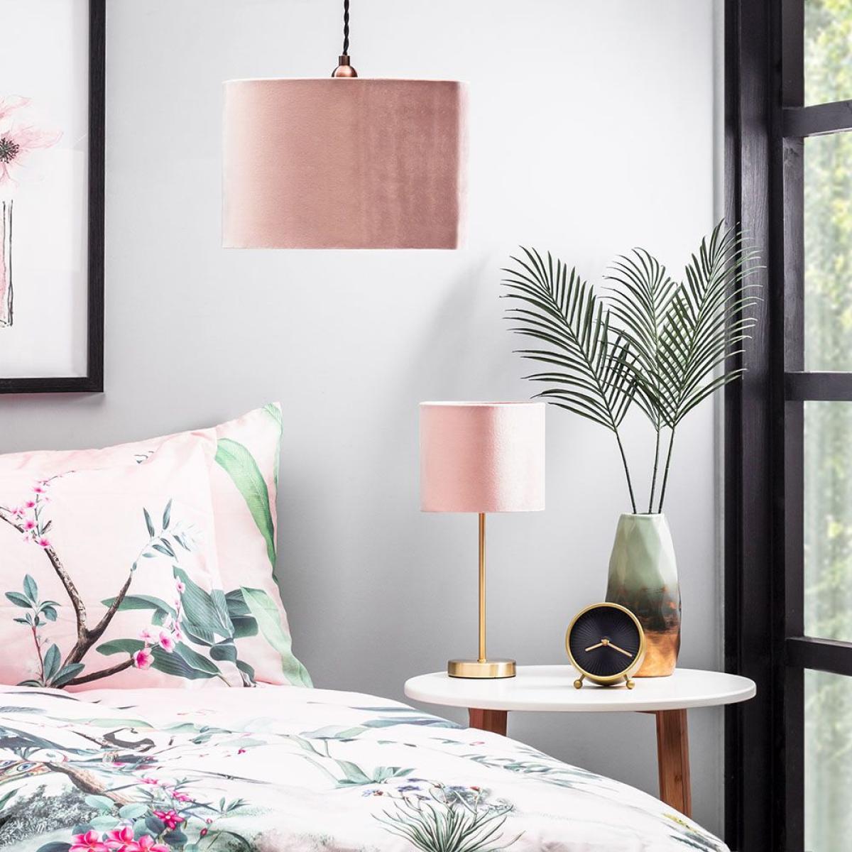 Velvet Table Lamp, Pink and Brass – image 9