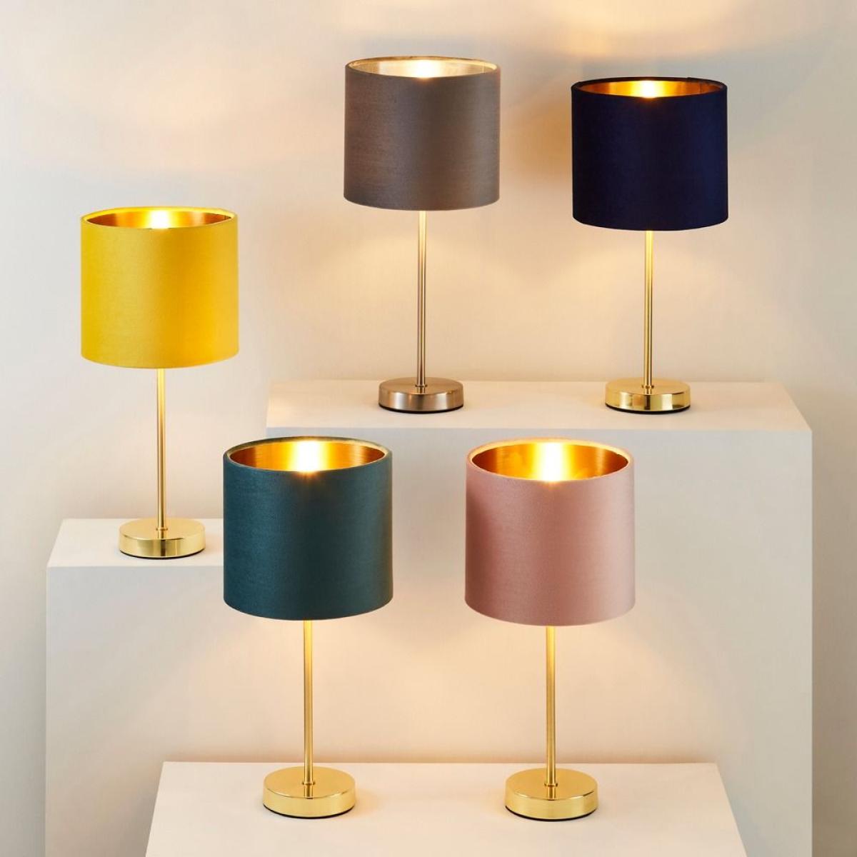 Velvet Table Lamp, Pink and Brass – image 10