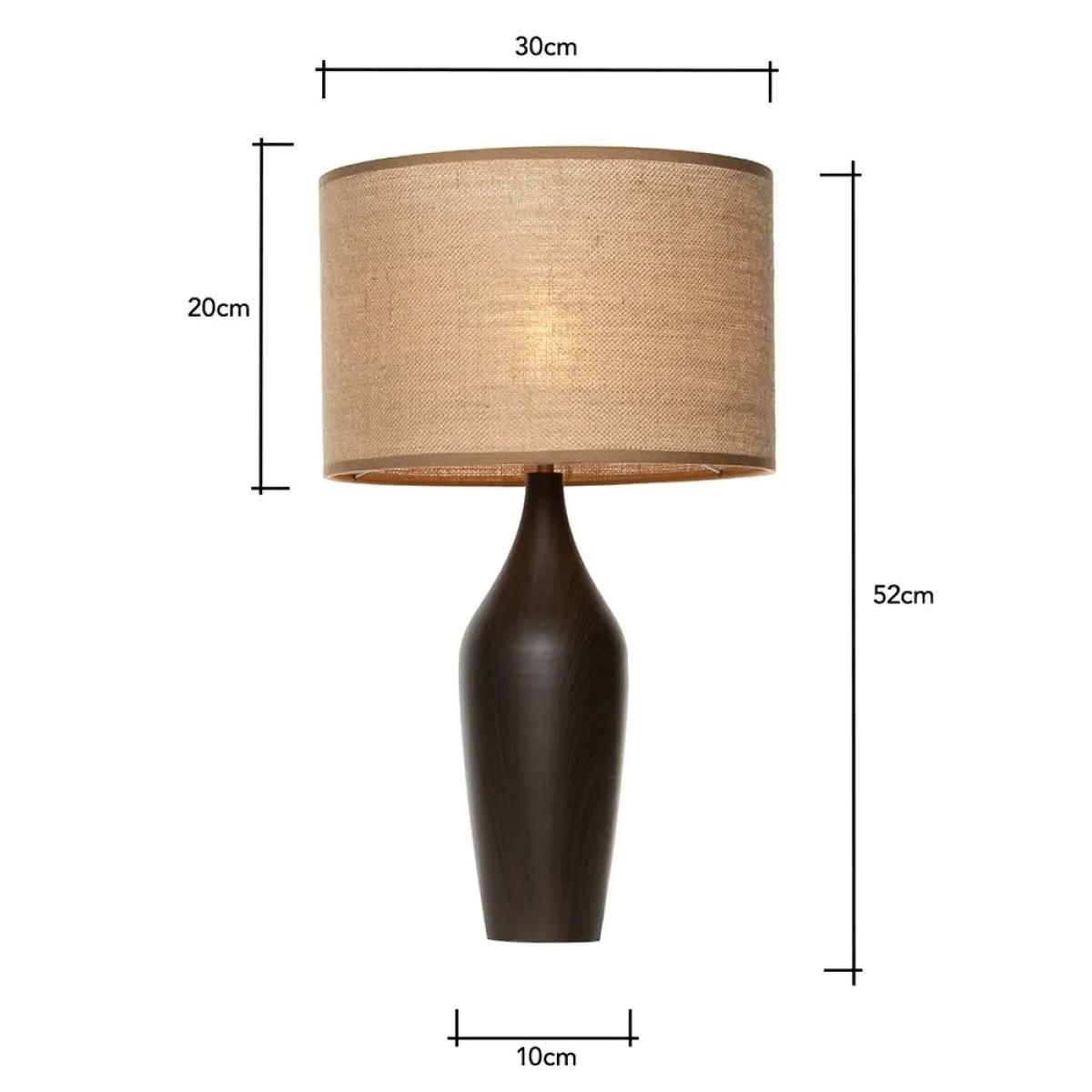 Eva Wooden Base Table Lamp, Natural – image 6