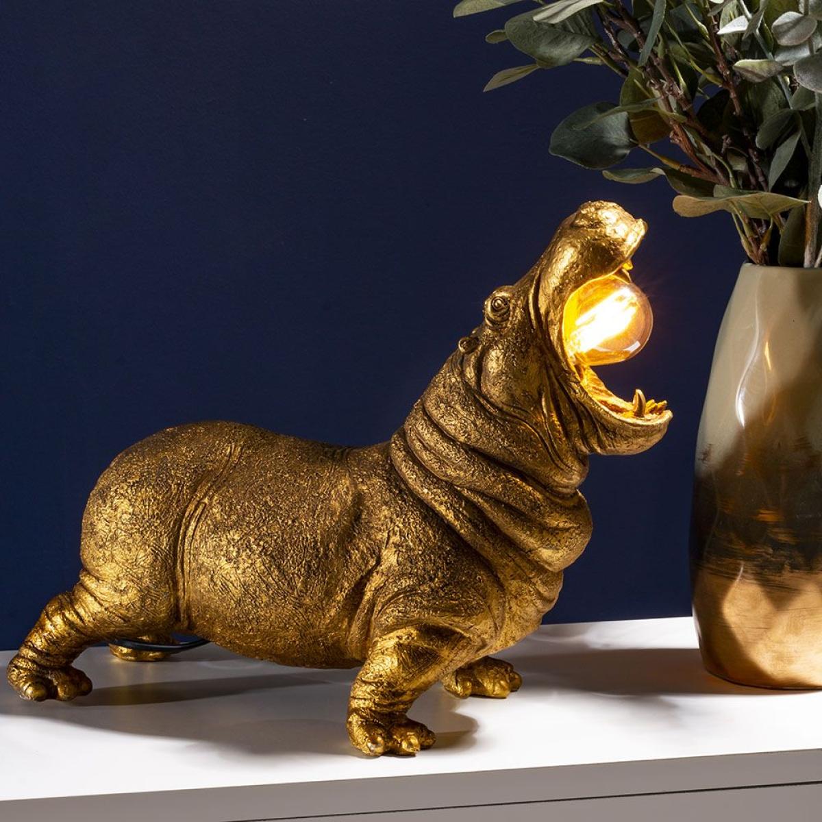 Bernard Hippo Table Lamp, Matte Gold – image 2