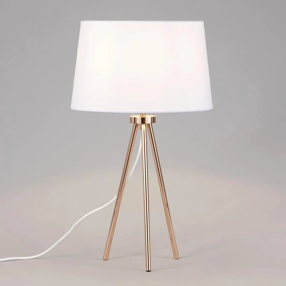 Tristan Tripod Table Lamp, Copper and White – image 3