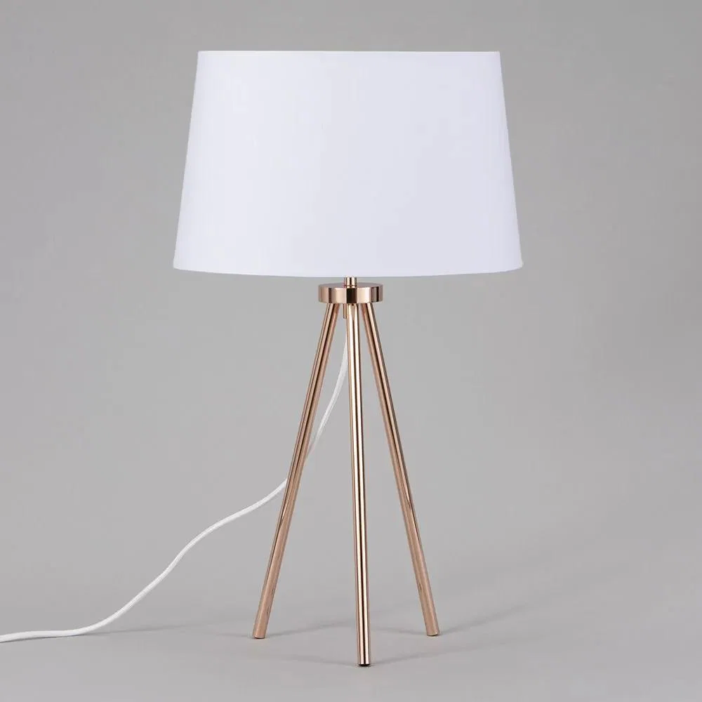 Tristan Tripod Table Lamp, Copper and White – image 4
