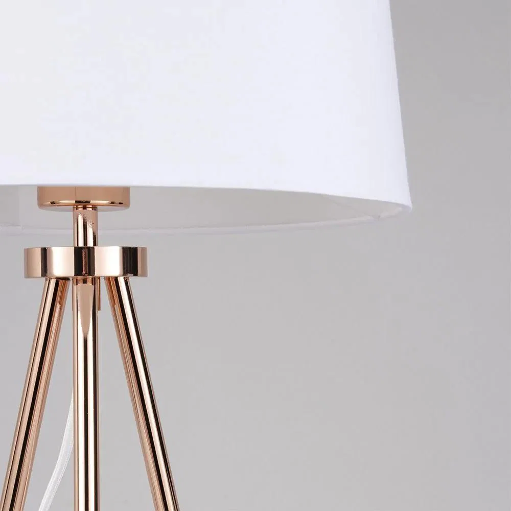 Tristan Tripod Table Lamp, Copper and White – image 5