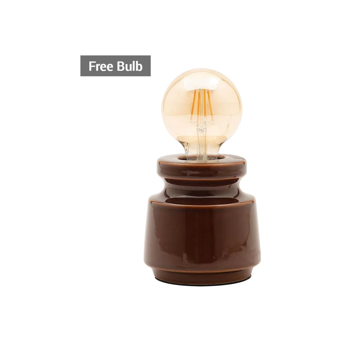 Tizzo Retro Vessel Table Lamp with 95mm Bulb, Dark Honey – image 1